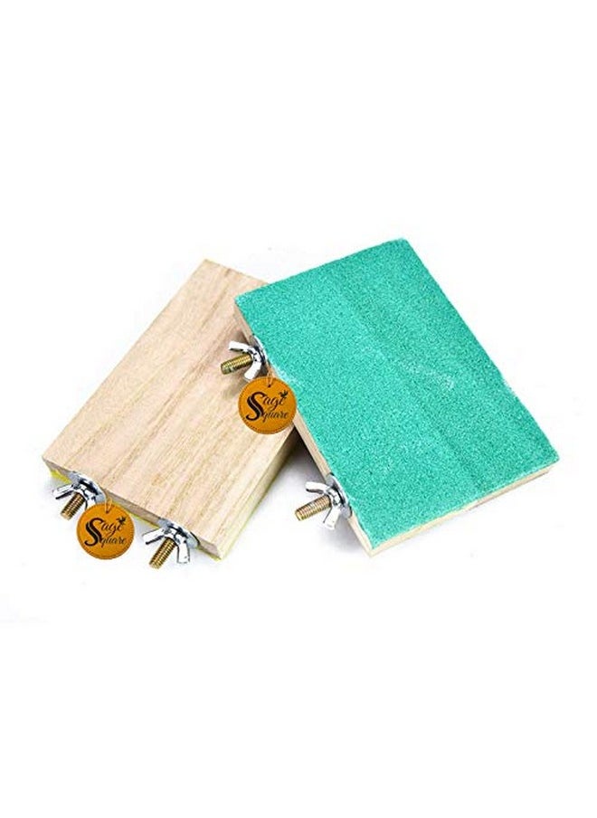 Sage Square Sage Square Natural Wood Sand Platform & Perch Toys - Ideal Cage Accessories for Birds and Hamsters - Bring Nature Inside, Promote Exercise and Natural Behaviors.  - Image 4