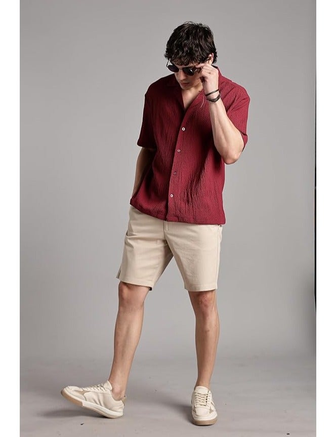 fyltr قميص رجالي كاجوال - مريح بملموس: مصنوع من قماش مجعد يضيف بعدا وسهولة طوال اليوم - Image 4