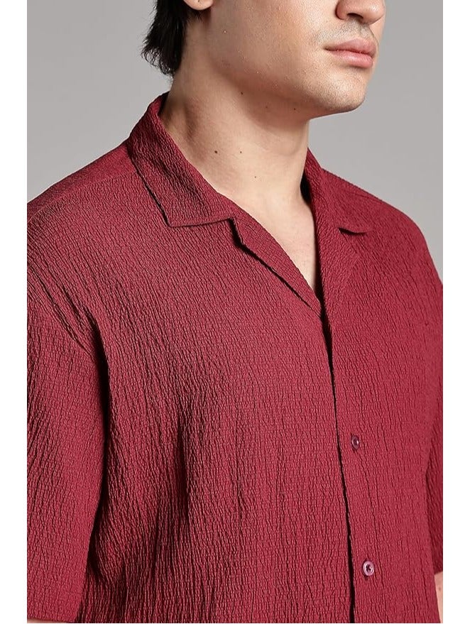 fyltr قميص رجالي كاجوال - مريح بملموس: مصنوع من قماش مجعد يضيف بعدا وسهولة طوال اليوم - Image 5