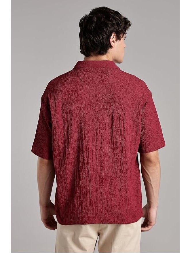 fyltr قميص رجالي كاجوال - مريح بملموس: مصنوع من قماش مجعد يضيف بعدا وسهولة طوال اليوم - Image 3