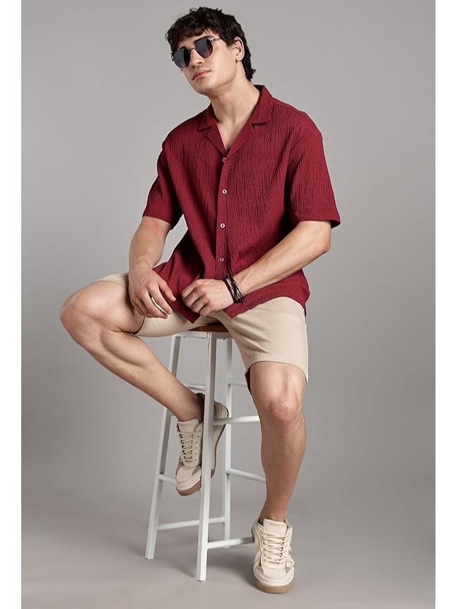 fyltr قميص رجالي كاجوال - مريح بملموس: مصنوع من قماش مجعد يضيف بعدا وسهولة طوال اليوم - Image 2