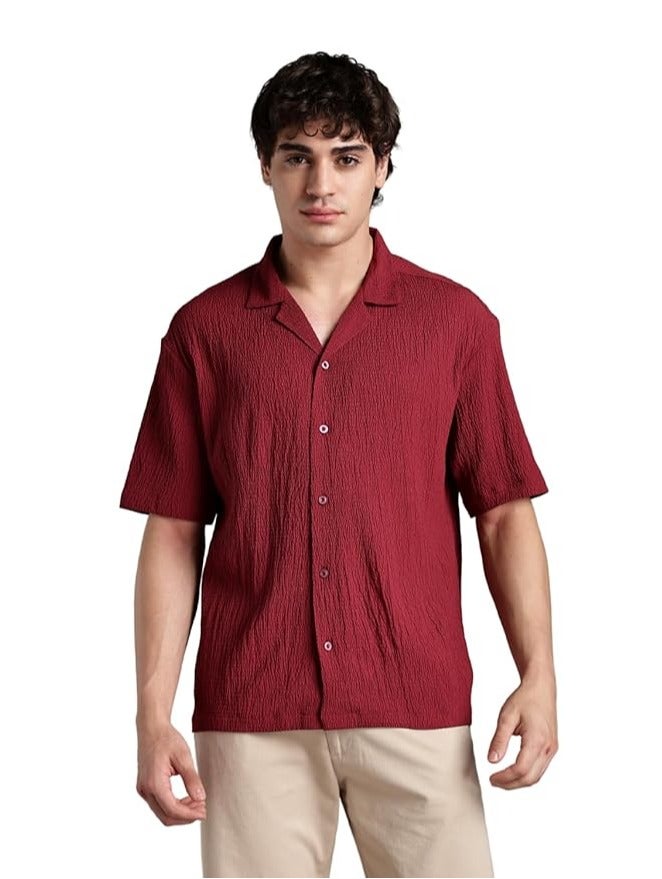 fyltr قميص رجالي كاجوال - مريح بملموس: مصنوع من قماش مجعد يضيف بعدا وسهولة طوال اليوم - Image 1