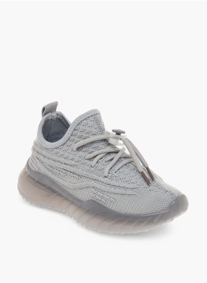 شو اكسبرس Boys Monotone Sports Shoes with Lace-Up Closure