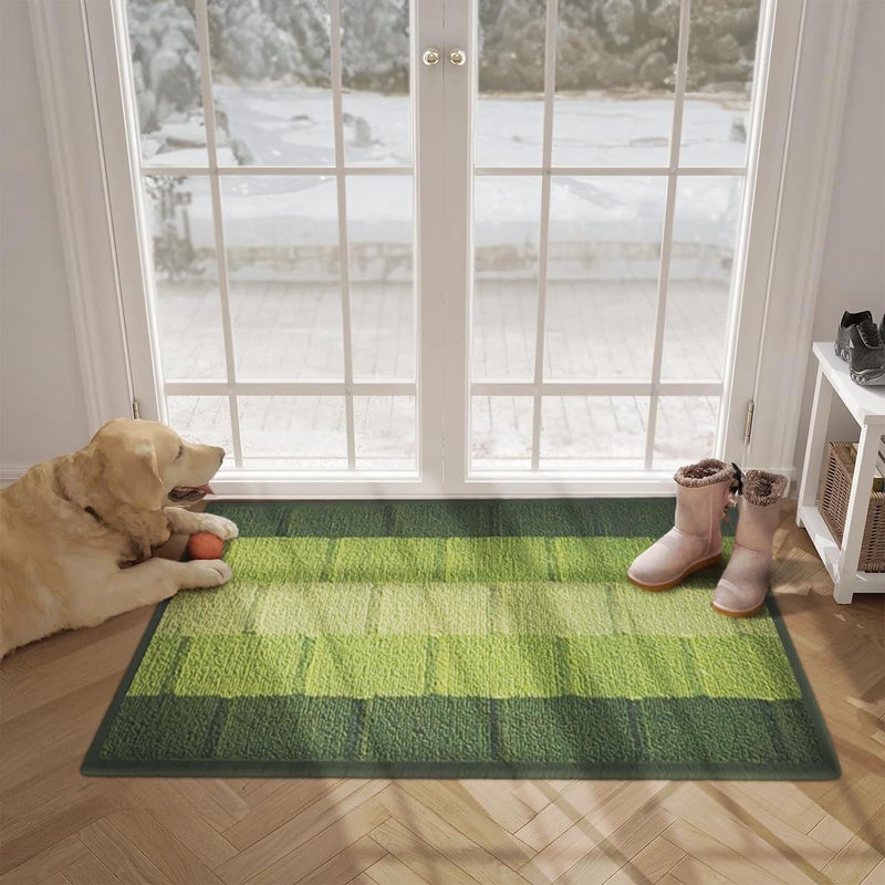 Status Contract Anti Slip Front Door Mat|(38x58cm) Living Room Rug for Entrance Door|Polypropylene Floor Mat for Home|Essential Small Rug for Office, Bedroom & Kitchen| (Green), Rectangular - Image 2