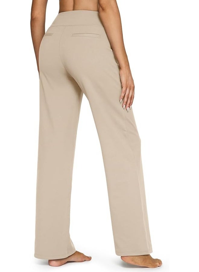 NIBEMINENT Yoga Pants Women Wide Leg Pants with Pockets High Waist Stretch Dress Casual Sweatpants Petite/Regular/Tall - Image 4