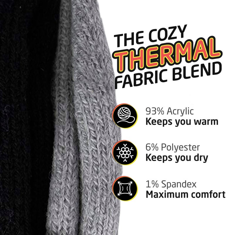 HOT FEET Thermal Socks for Men, Extreme Cold Weather, 2/4 Pack Thick Warm Socks for Men, Winter Insulated Socks, Size 6-12.5, 4 Pack, Denim/Navy/Black/Gray - Image 2