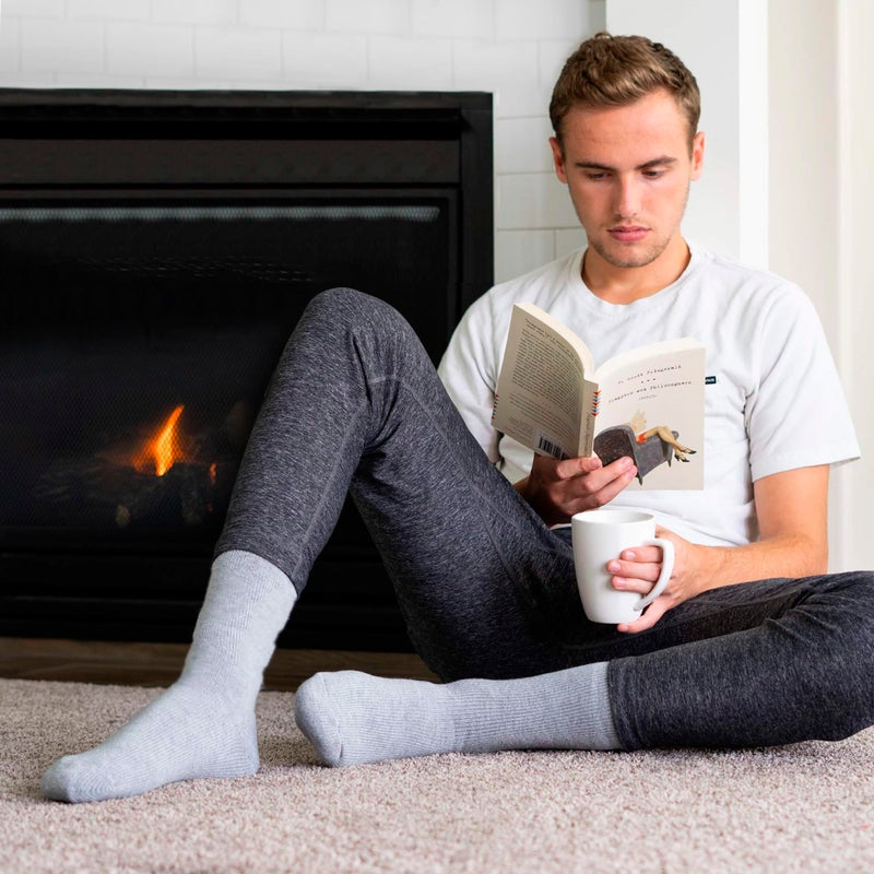 HOT FEET Thermal Socks for Men, Extreme Cold Weather, 2/4 Pack Thick Warm Socks for Men, Winter Insulated Socks, Size 6-12.5, 4 Pack, Denim/Navy/Black/Gray - Image 4