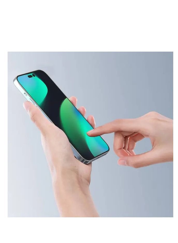 ديفيا فان سيريز شاشة زجاجية كاملة مقاومة للكهرباء الساكنة لهاتف آيفون 14 برو ماكس (6.7 بوصة) - أسود - Image 4