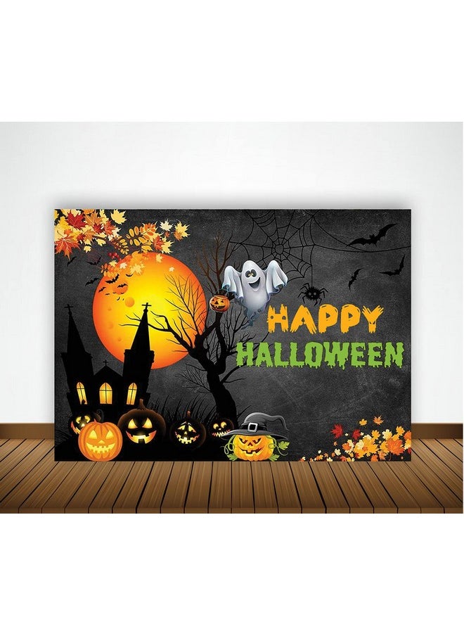 Theme My Party - Theme My Party Halloween Theme Party Decoration Items with Halloween Backdrop Banner, Party Supplies (4FT X 4FT) - Image 1