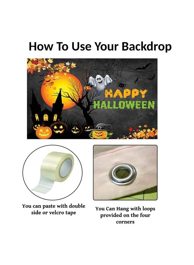 Theme My Party - Theme My Party Halloween Theme Party Decoration Items with Halloween Backdrop Banner, Party Supplies (4FT X 4FT) - Image 1