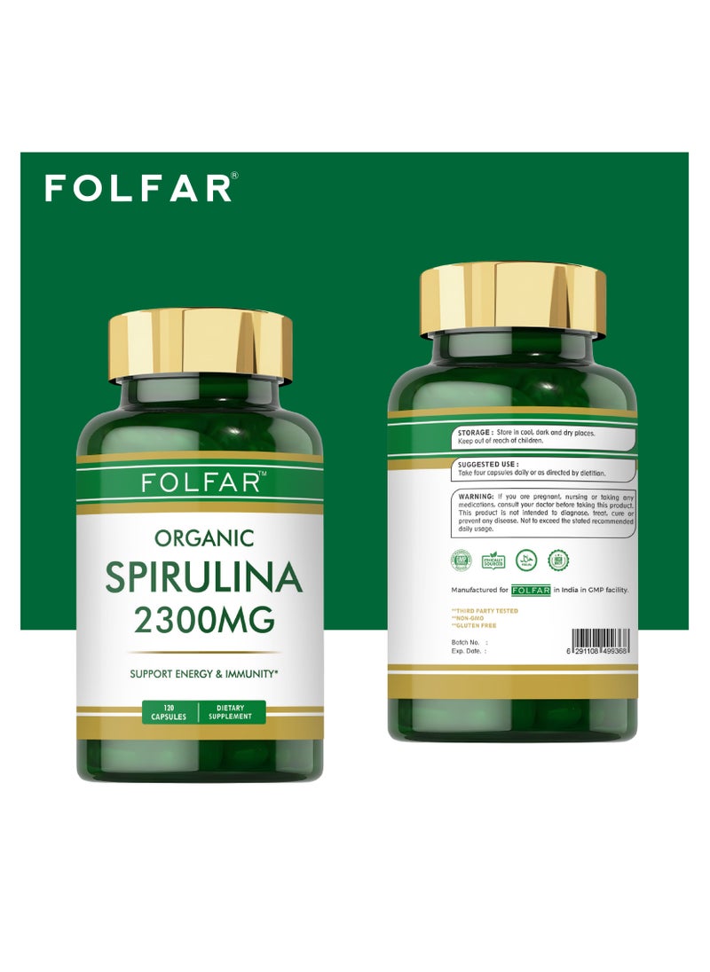 Folfar Organic Spirulina 2300 mg - 120 Capsules  - Image 3