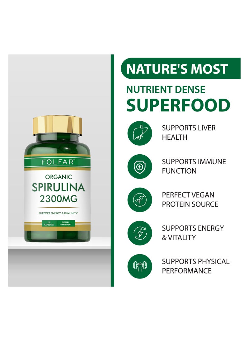 Folfar Organic Spirulina 2300 mg - 120 Capsules  - Image 4
