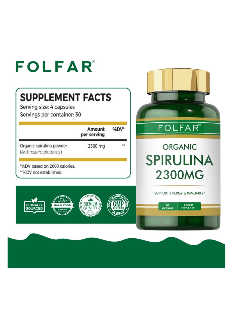 Folfar Organic Spirulina 2300 mg - 120 Capsules  - Image 2
