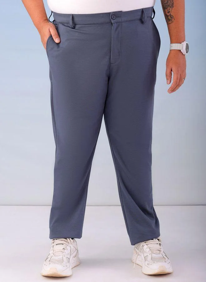 Men Plus Size Regular Fit Self Design Mid-Rise Stretchable Chino Joggers