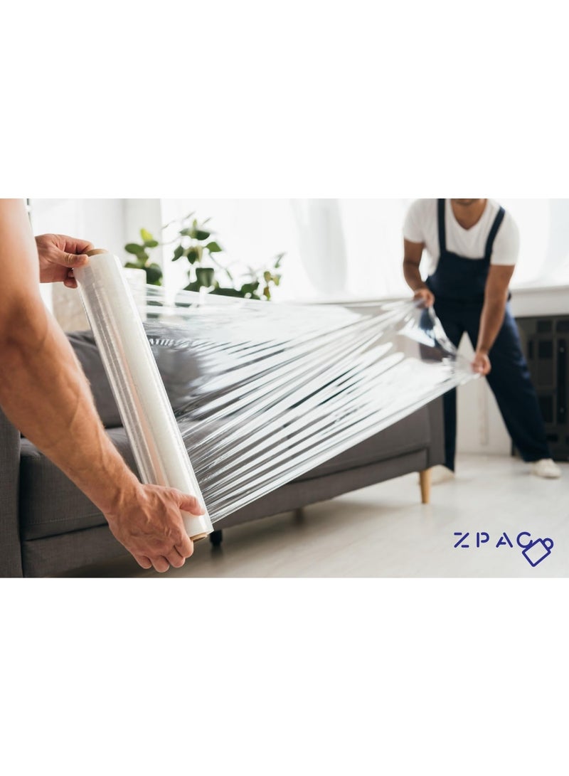 zpac 3 Transparent Industrial Stretch Film Roll,50cm, Durable and Flexible — 9 KG Weight. - Image 2