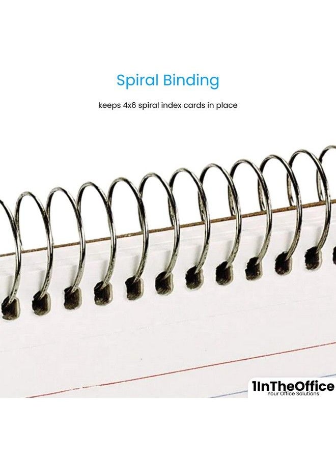 1InTheOffice - 4X6 Spiral Bound Index Cards Ruled Index Card Lined Index Card White 50 Cards Pack 6 Pack - Image 1