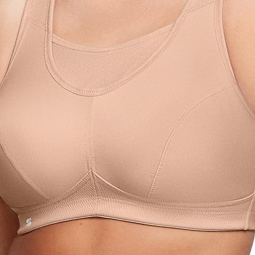Glamorise Full Figure Plus Size No-Bounce Camisole Sports Bra Wirefree #1066 Café - Image 2