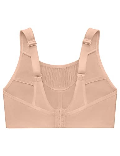 Glamorise Full Figure Plus Size No-Bounce Camisole Sports Bra Wirefree #1066 Café - Image 5
