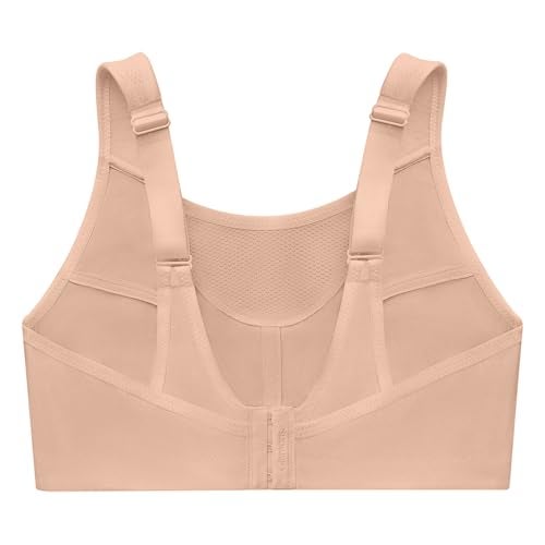 Glamorise Full Figure Plus Size No-Bounce Camisole Sports Bra Wirefree #1066 Café - Image 4