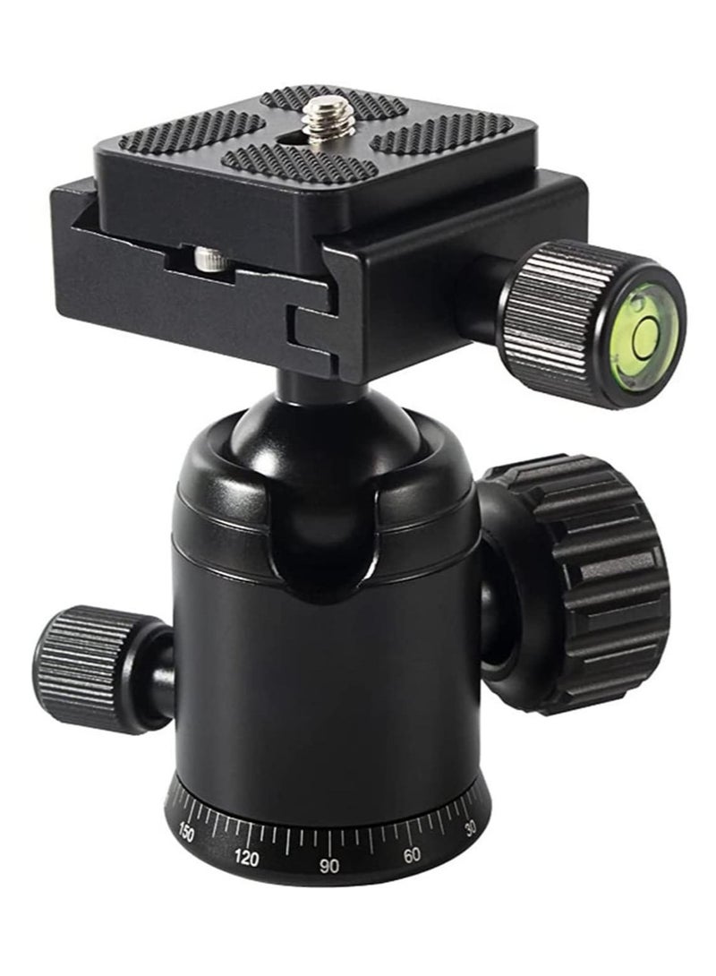 Captaintech Mini Tripod Ball Head 360° Panoramic Camera with 1/4" Screw 3/8" Thread Mount and Arca Swiss QR Plate Metal Ball Joint for Monopod, DSLR, Phone, GP,Telescope, Max Load 22lbs/10kg - Image 1