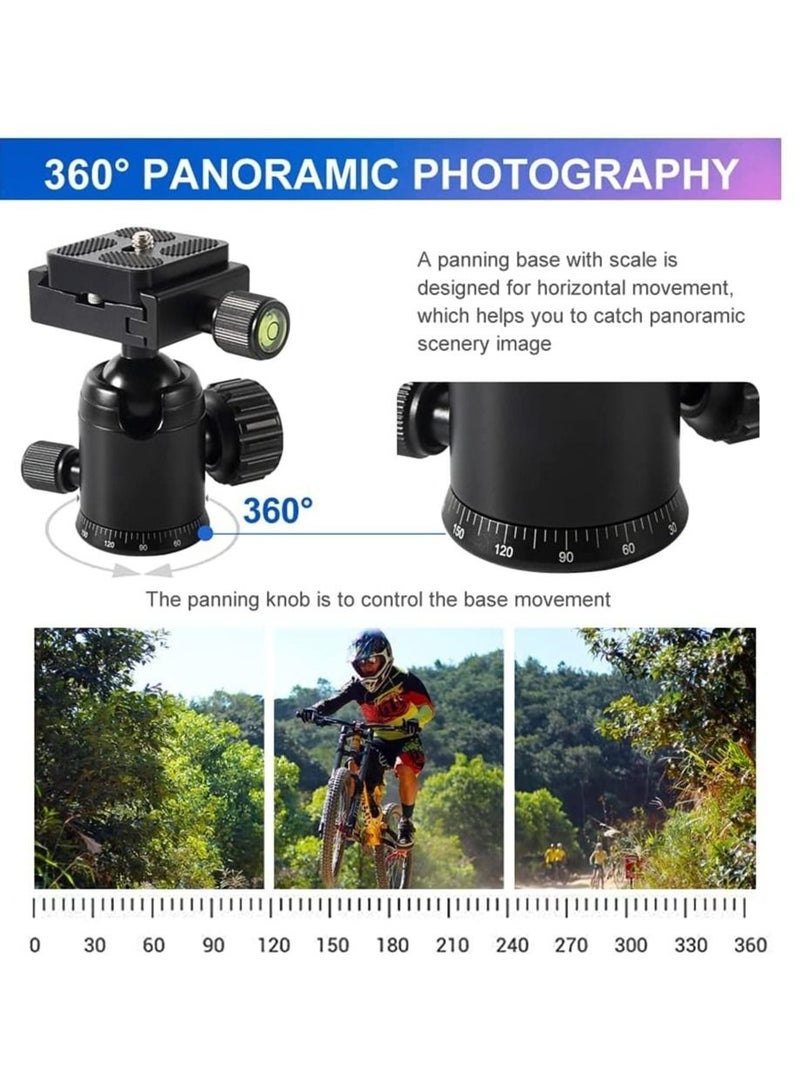 Captaintech Mini Tripod Ball Head 360° Panoramic Camera with 1/4" Screw 3/8" Thread Mount and Arca Swiss QR Plate Metal Ball Joint for Monopod, DSLR, Phone, GP,Telescope, Max Load 22lbs/10kg - Image 4