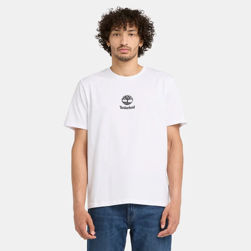 تمبرلاند تيشيرت رجالي بطبعة شعار صغير