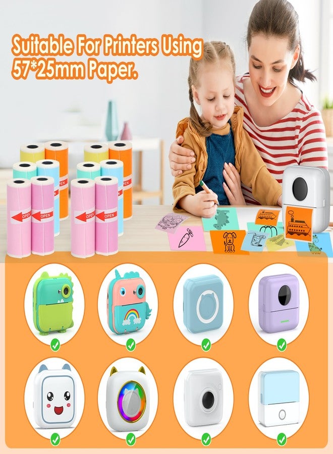 HuiJuKeJi 12 Rolls Mini Printer Sticker Paper,Thermal Self-adhesive paper 57 * 25mm,12 Rolls of Colour Paper for Pocket Inkless Portable Bluetooth Printer to Print Photo,Note - Image 4
