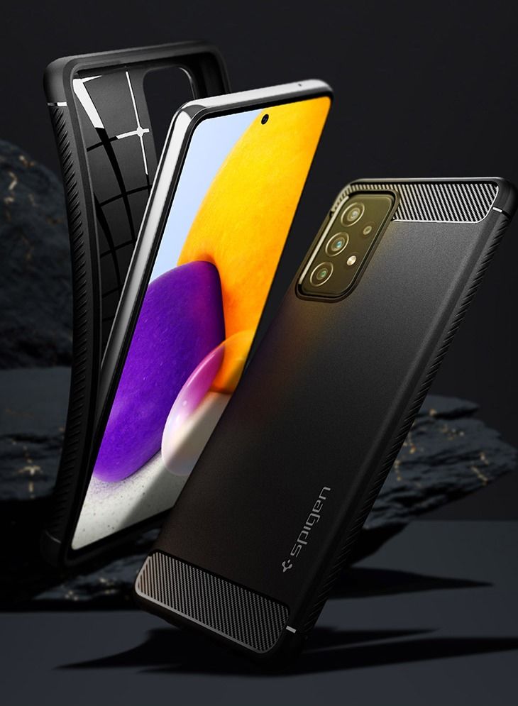 Spigen Rugged Armor Protective Case Cover for Samsung Galaxy A72 - Matte Black - Image 4