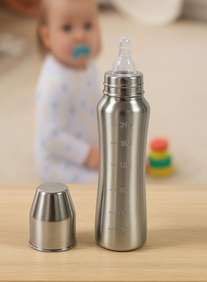 LDG WARE Steel Feeding Bottle for Baby | BPA-Free Feeding Bottle Sipper for Baby | Steel FeedingBottle for New Born Baby& 1 Year | Anti-Colic SteelBottle for BabyMilk Feeding - Image 1