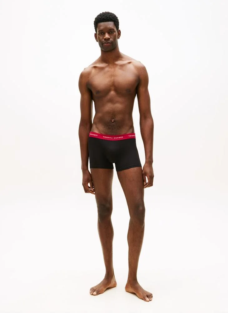 TOMMY HILFIGER  3-Pack Signature Repeat Logo Waistband Trunks for Men | Best Price UAE