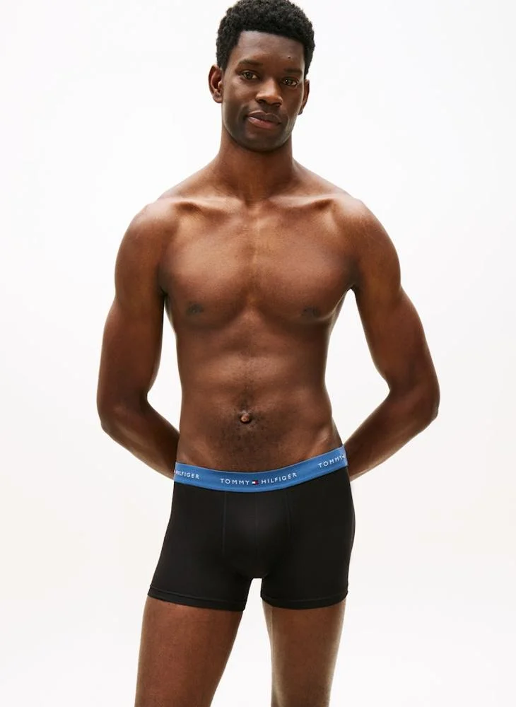 TOMMY HILFIGER  3-Pack Signature Repeat Logo Waistband Trunks for Men | Best Price UAE
