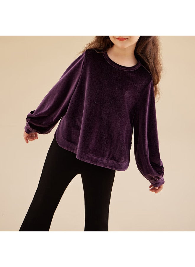 Chenchen Mom Velvet Long Sleeve T-shirt Autumn Winter New Stylish Versatile Layered Loose Elegant Parent-child Outfit - Image 2
