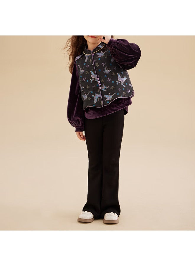 Chenchen Mom Velvet Long Sleeve T-shirt Autumn Winter New Stylish Versatile Layered Loose Elegant Parent-child Outfit - Image 4