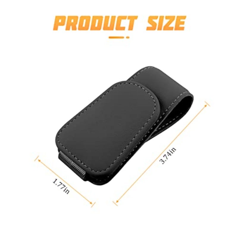 AICEL Sunglasses Holders for Car Sun Visor Leather Eyeglasses Hanger Mounter Magnetic Glasses Holder and Ticket Card Clip Auto Interior Accessories Universal for SUV Pickup Truck Leather Eyeglasses Hanger Mounter Magnetic Glasses Holder and Ticket Card Clip Car Accessories Universal Fit - Image 2