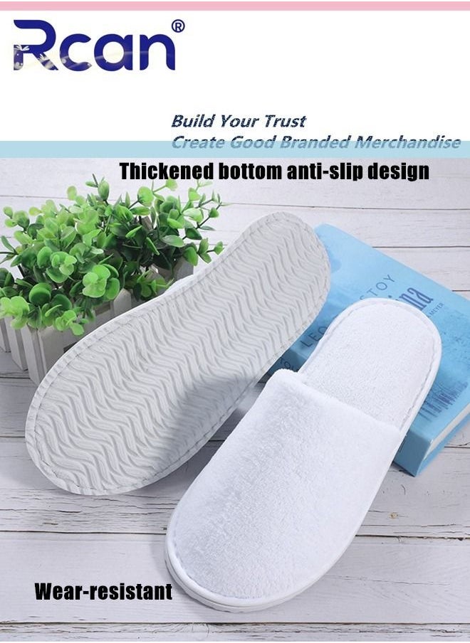 Rcan 5 Pairs Disposable Adult Guests Slippers, Closed Toe Bulk for Shoeless Home Multicolor Cotton Slipper for Indoor Hotel SPA Travel  - Image 4