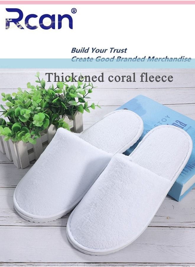 Rcan 5 Pairs Disposable Adult Guests Slippers, Closed Toe Bulk for Shoeless Home Multicolor Cotton Slipper for Indoor Hotel SPA Travel  - Image 5