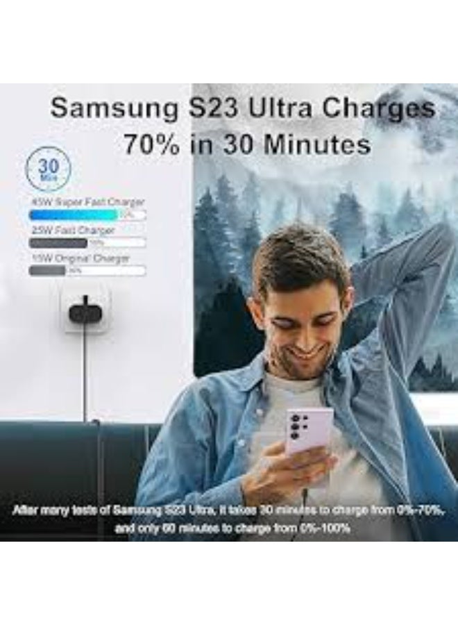 25W for Samsung Phone Fast Charger for S23, S23+, S23 Ultra, S22, S22+, S22 Ultra, S21, S21 Ultra, S21+, S20, A33, A72, A71, A53, A52, A51, A50, M33 USB C Cable and Plug Charge - Image 3