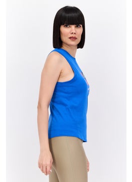 Brooks Women Sportswear Fit Sleeveless Running Tank Top, Blue Combo  - Image 2