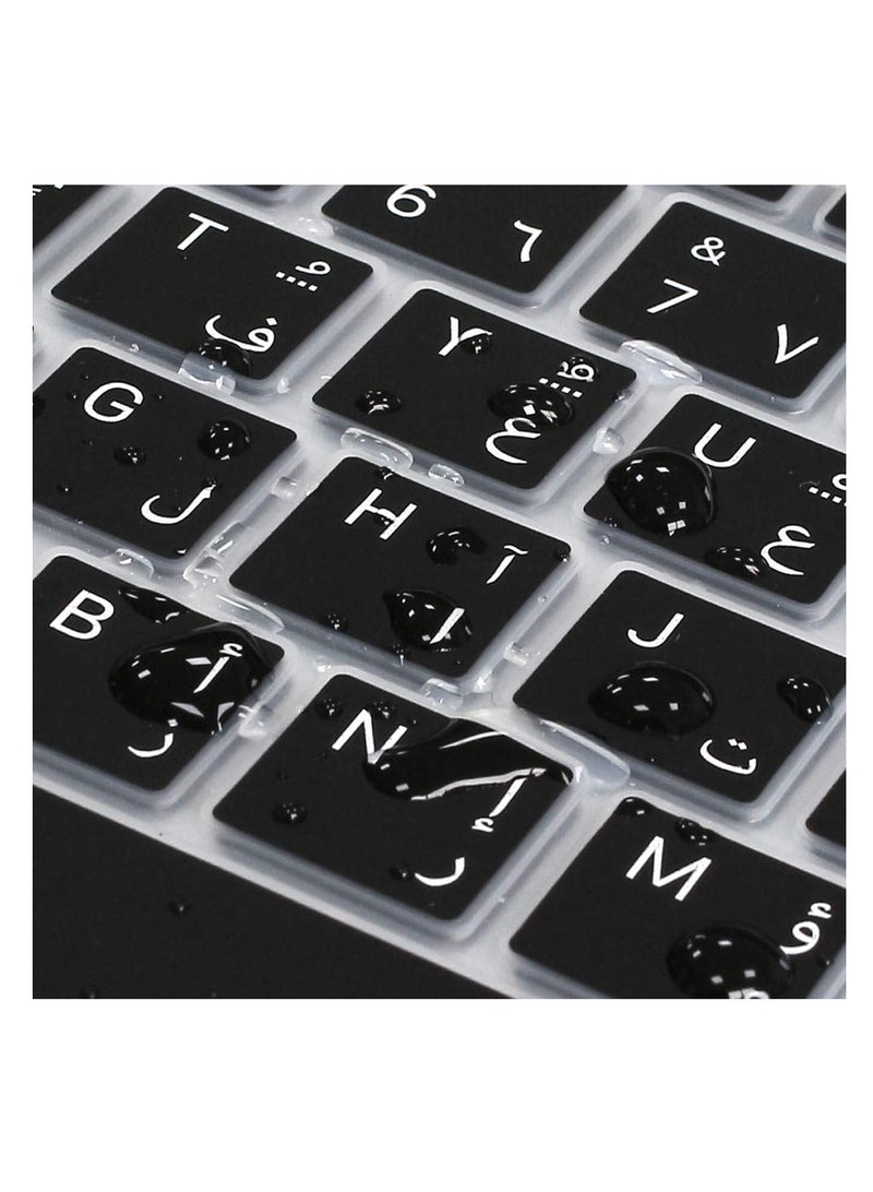Arabic Language Ultra Thin Silicone Keyboard Cover for 2021 2020 MacBook Air 13 Inch A2179 and A2337 Apple M1 Chip US Layout with Touch ID Accessories Protective Skin - Image 4