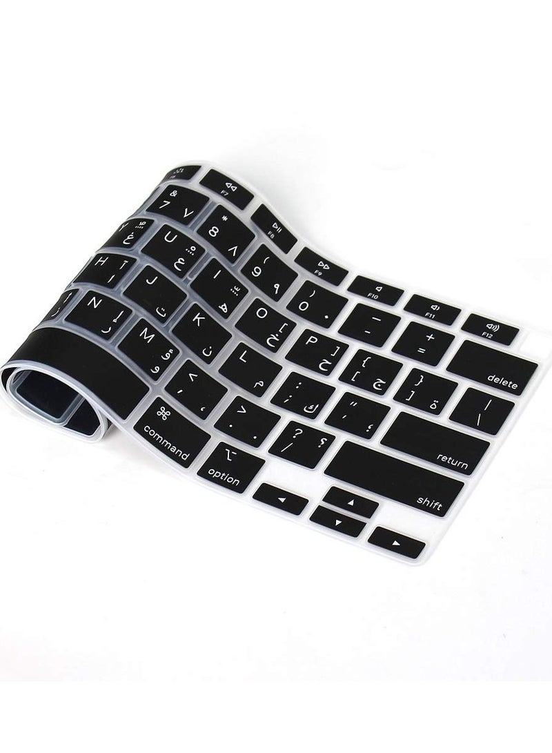 Arabic Language Ultra Thin Silicone Keyboard Cover for 2021 2020 MacBook Air 13 Inch A2179 and A2337 Apple M1 Chip US Layout with Touch ID Accessories Protective Skin - Image 5