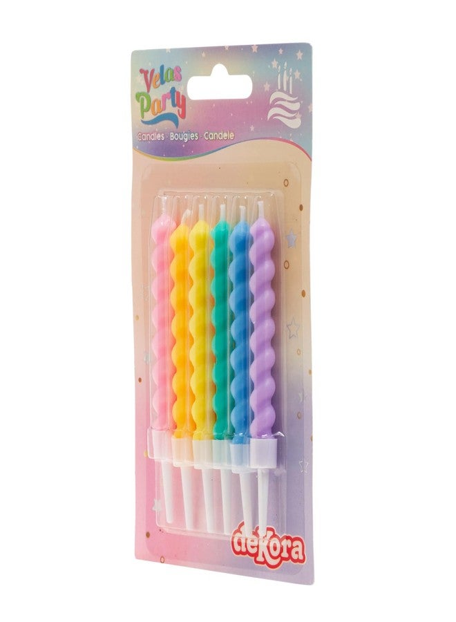 Dekora, Candy Coloured Decoration, Spiral Taper Candles, 6 Colours, 6 Candles - Image 2