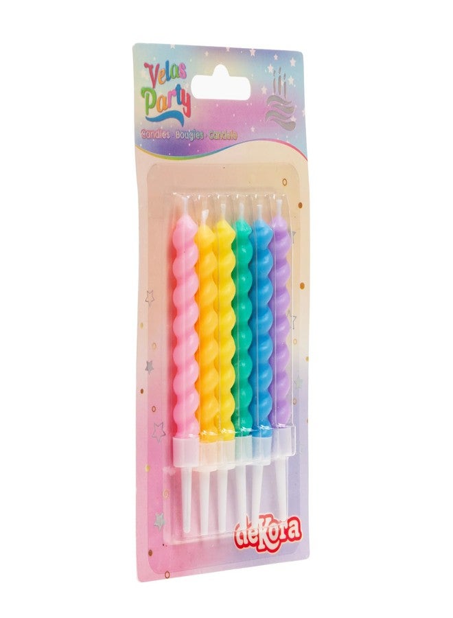 Dekora, Candy Coloured Decoration, Spiral Taper Candles, 6 Colours, 6 Candles - Image 4