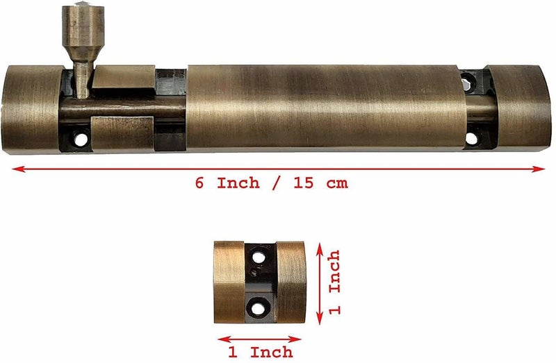 KURIC KURIC Premium Aluminum Tower Bolt 6 Inch Tower Bolt for Main Door and Bathroom Door Latch Kundi Chitkini Door Latch for Bedroom Tower Bolt for Home Offices Doors Windows Antique Pack of 4  - Image 2