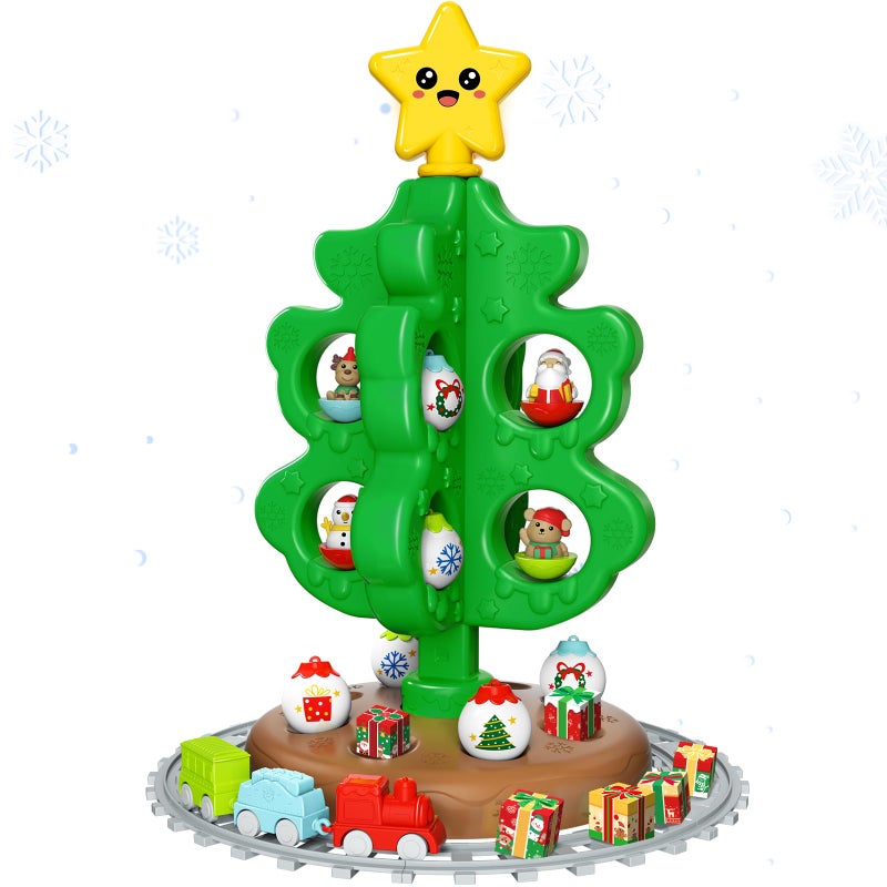 maysida Baby First Mini Christmas Tree for Kids Learning Toys Colorful Plastic Finger Puppets SnowmanElkSanta Tumblers for Toddlers New Xmas Gifts for Girls Boys Christmas Decorations Indoor - Image 3