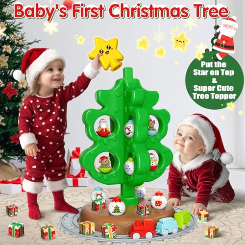 maysida Baby First Mini Christmas Tree for Kids Learning Toys Colorful Plastic Finger Puppets SnowmanElkSanta Tumblers for Toddlers New Xmas Gifts for Girls Boys Christmas Decorations Indoor - Image 5