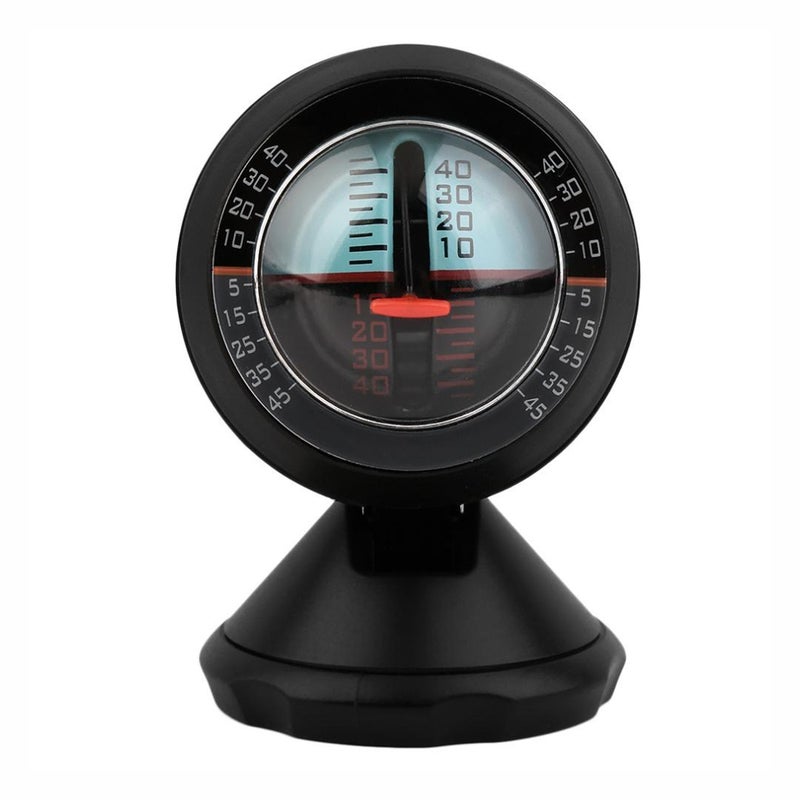 Car Inclinometer Tilt Gauge Indicator Gradient Angle Slope Level Meter Vehicle Inclinometer Level Measure Tool (Black) - Image 1