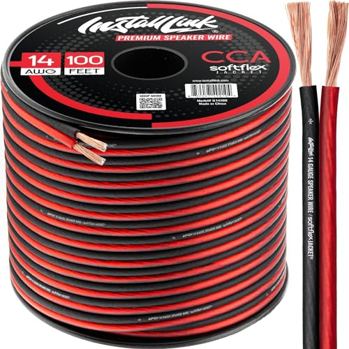 Install Link 14 Gauge Speaker Wire Speaker Cable for Car Home or RV Audio Cable 100ft CCA