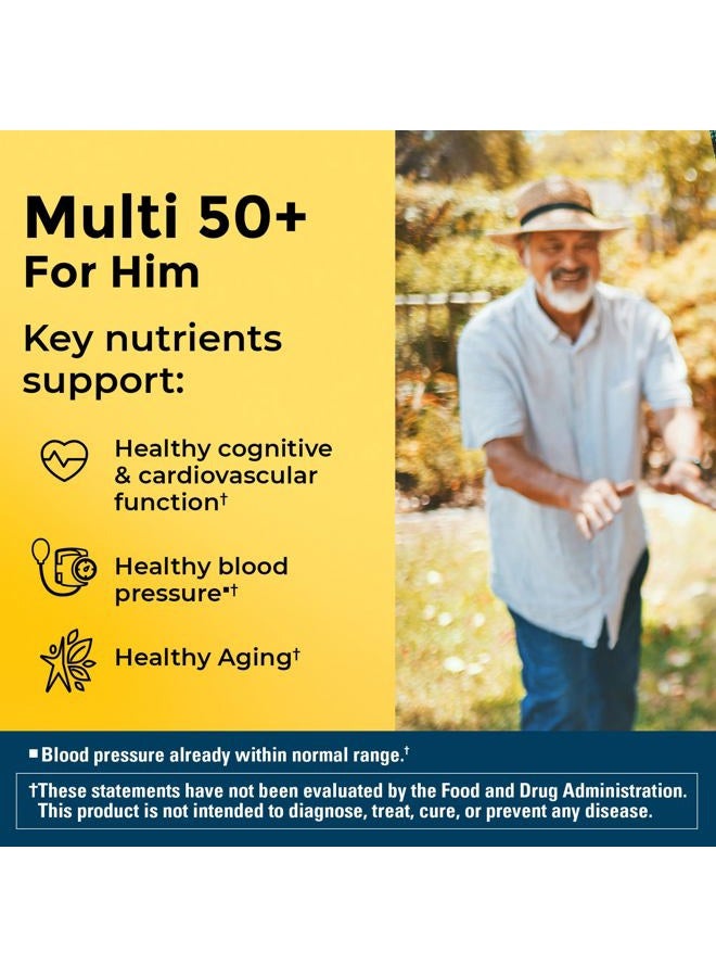 Nature Made Multivitamin For Him 50+, Mens Multivitamins for Daily Nutritional Support, Multivitamin for Men, 90 Tablets, 90 Day Supply - Image 2