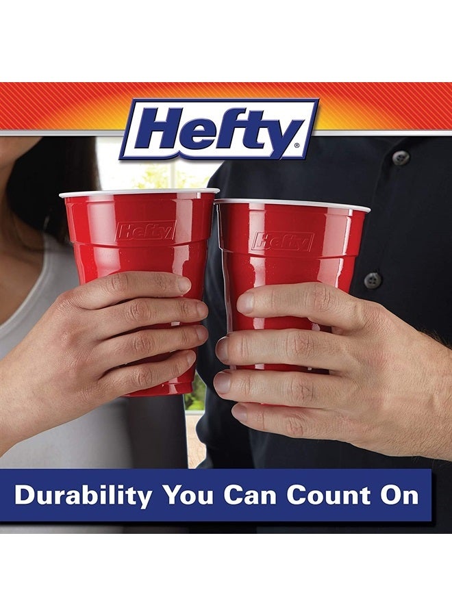 Hefty Disposable Plastic Cups, Red, 9 Ounce, 50 Count (Pack of 12), 600 Total  - Image 5