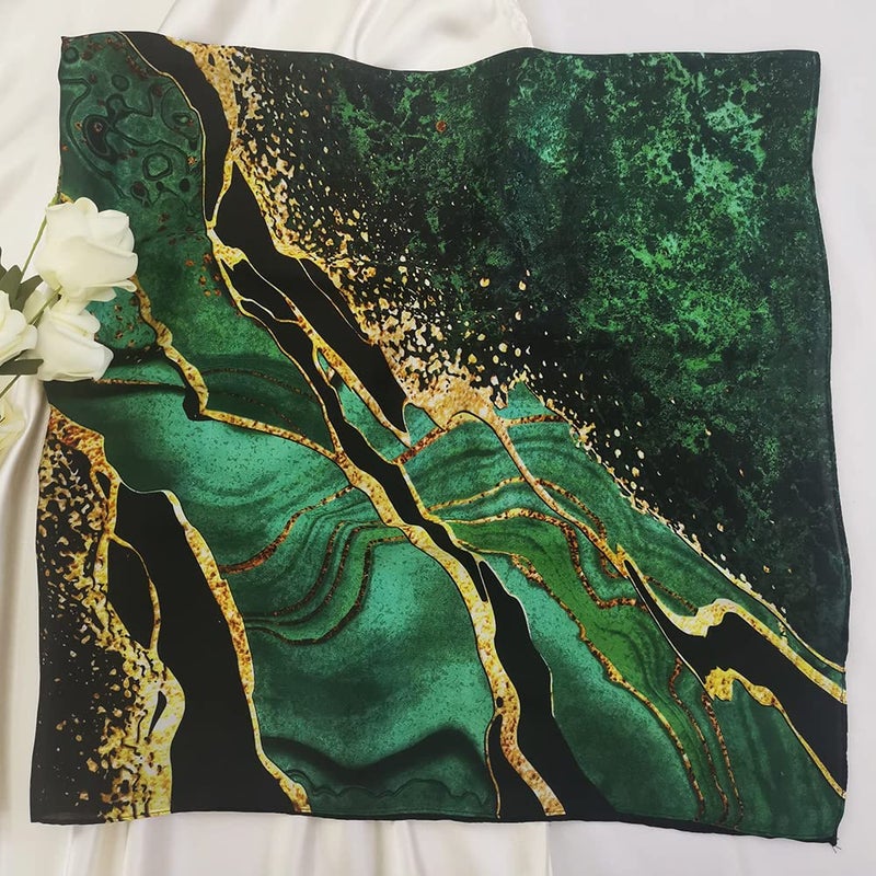 Julunar Silk Like Head Scarf for Women - Satin Large Hair Scarves - 35" Square Silk Hair Wrap for Sleeping with Gift Packed - Image 2